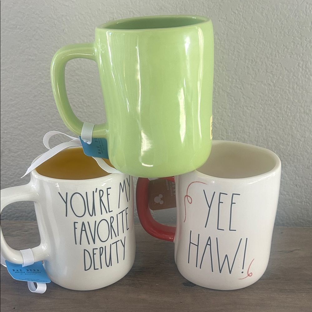 Toy Story Rae Dunn Mug Set - Green, White, Red - Picture 2 of 2